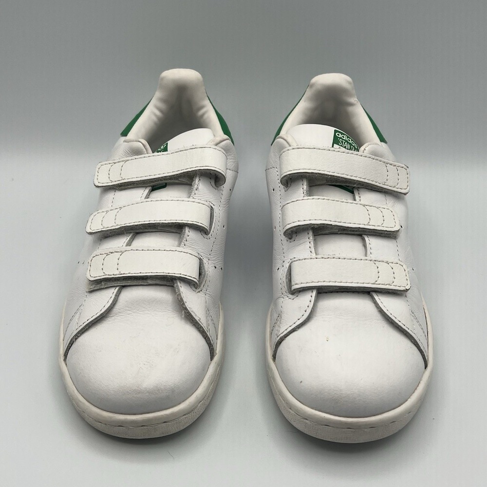 Adidas Stan Smith Strap White Green Retro Shoes - Kids Youth Size 3 (M20607) - Picture 3 of 8